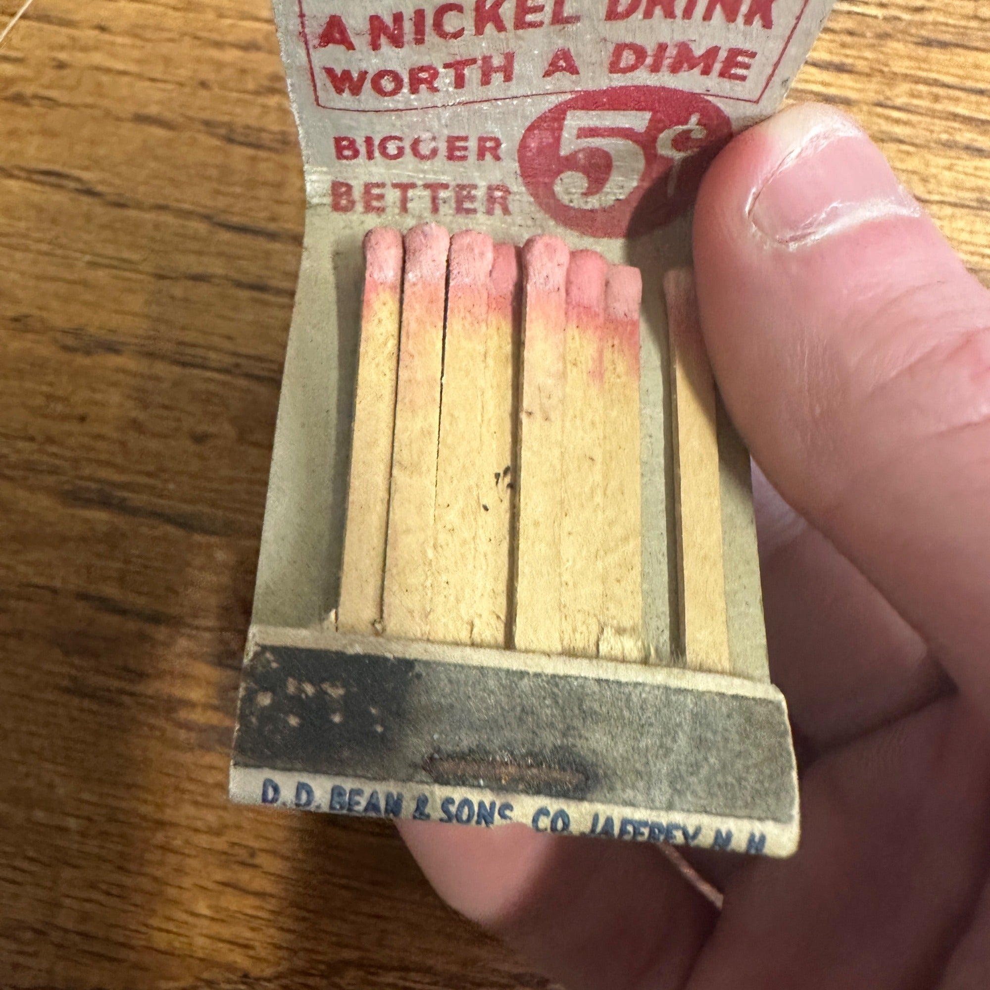 Vintage 1940s Pepsi Cola Soda Advertising Match Book Double Dot 5 Cents Nickel