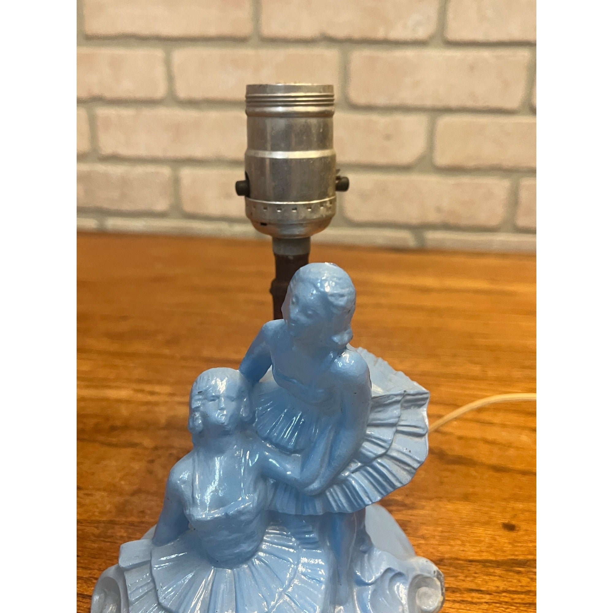 Vintage 1930s LE Smith Blue Glass Ballet Dancers Ladies Boudoir Lamp Parts/Repair