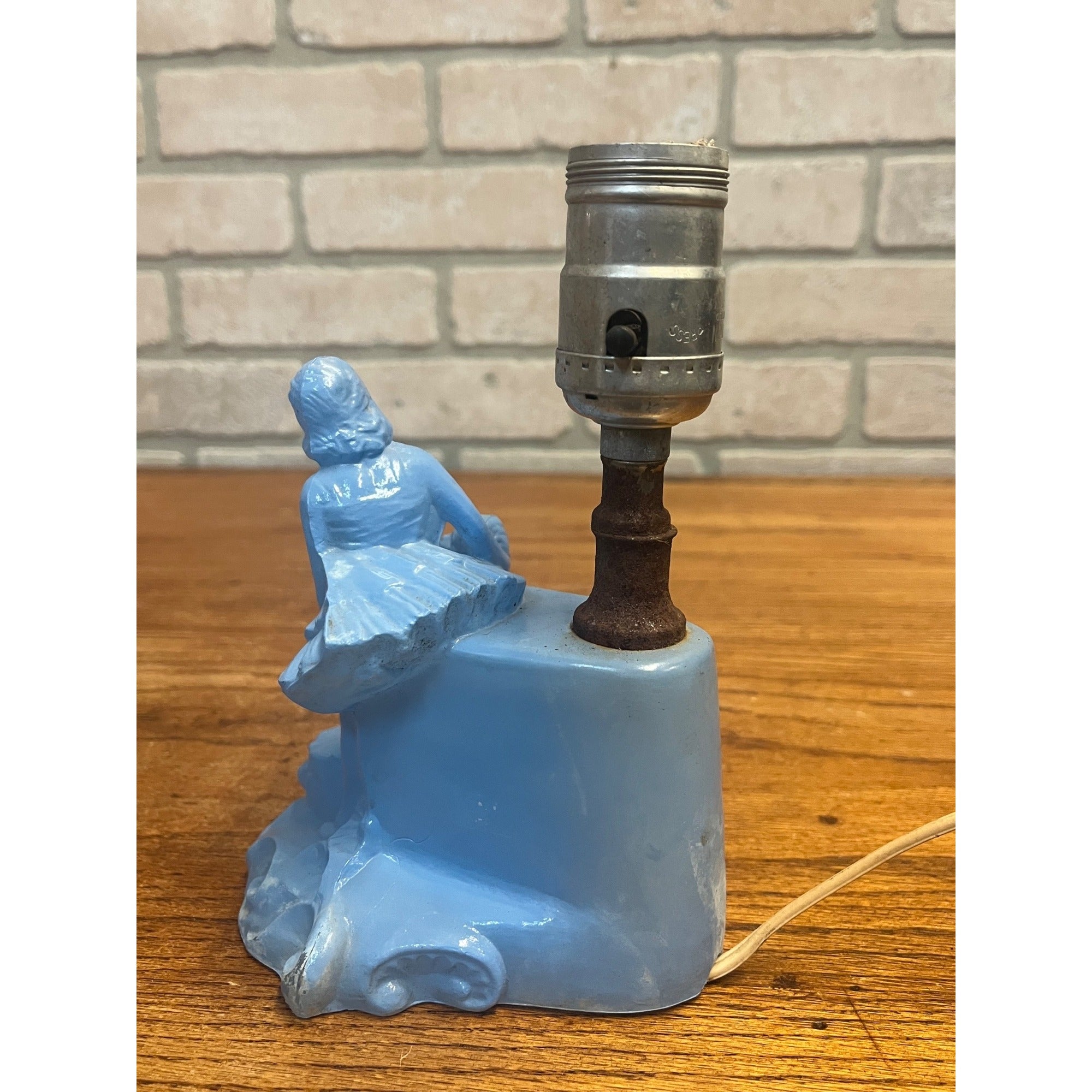 Vintage 1930s LE Smith Blue Glass Ballet Dancers Ladies Boudoir Lamp Parts/Repair
