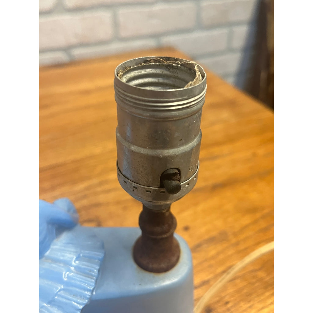 Vintage 1930s LE Smith Blue Glass Ballet Dancers Ladies Boudoir Lamp Parts/Repair