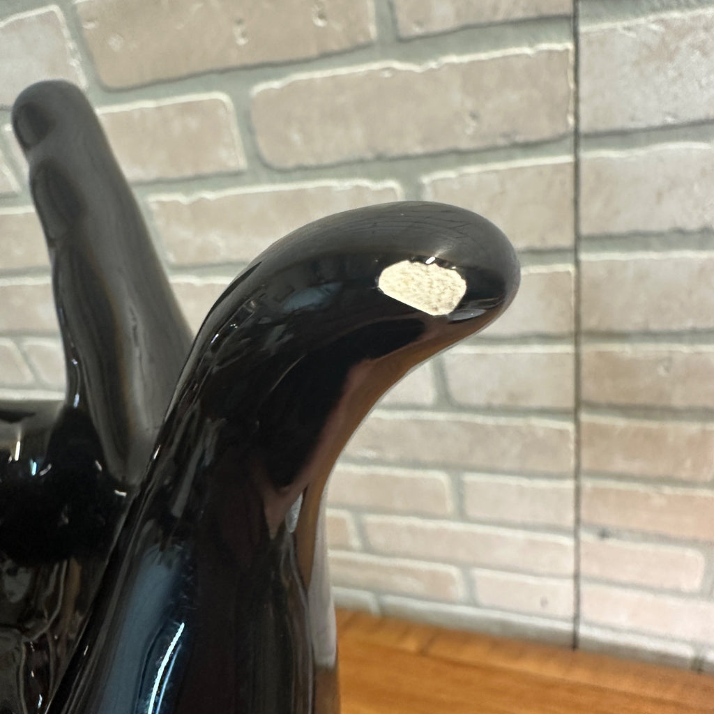 I LOVE YOU VINTAGE Hand Pottery Vase/Planter Figurine Black ASL C1986 JG USA