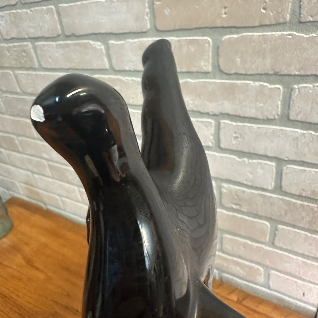 I LOVE YOU VINTAGE Hand Pottery Vase/Planter Figurine Black ASL C1986 JG USA