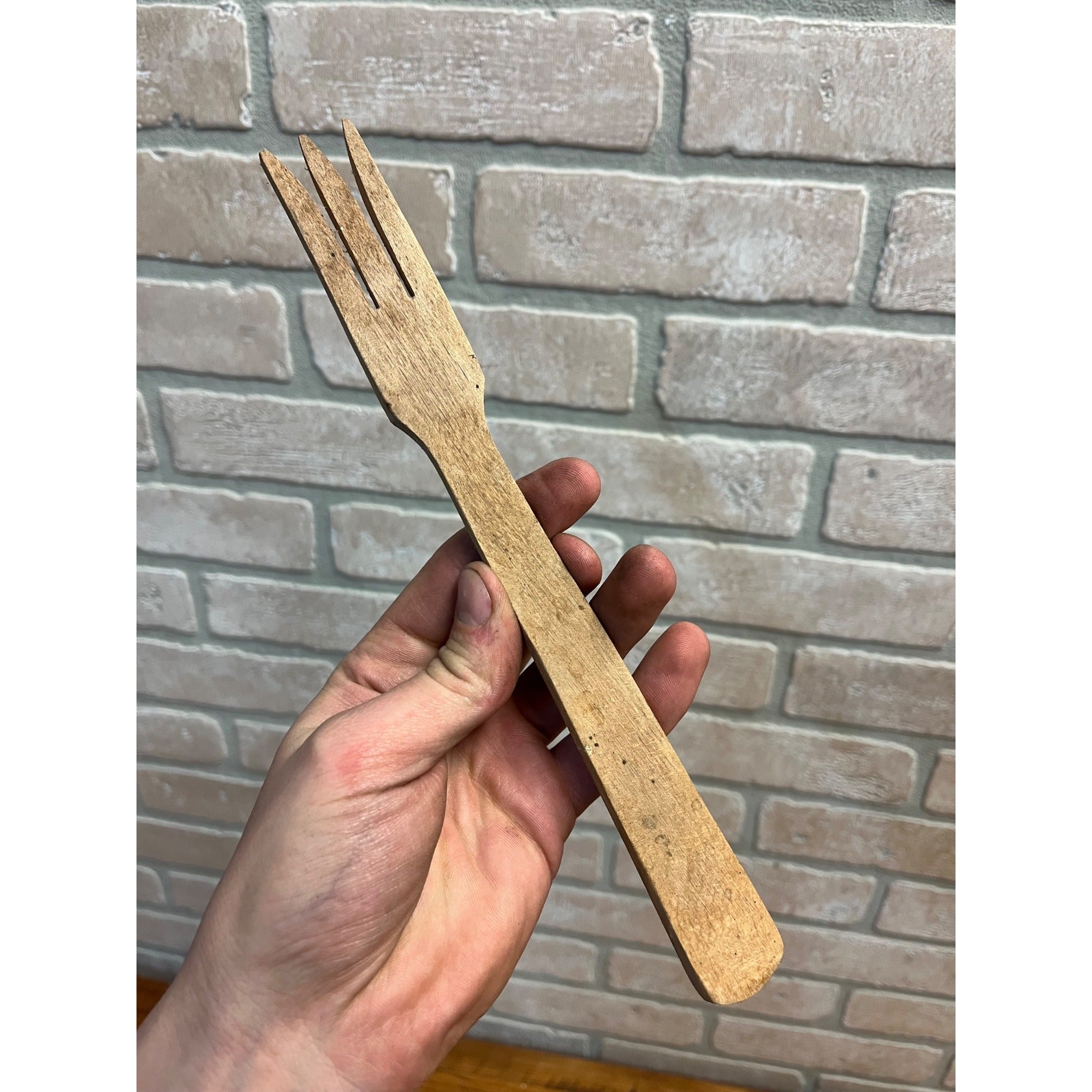 Vintage 1940s Advertising Wooden Fork Ollie Herman's Liquor Stores Sheboygan Wis