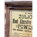 Vintage Zulich's Blood, Alterative & Tonic Powder Horses Cattle Swine Store Sign