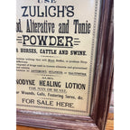 Vintage Zulich's Blood, Alterative & Tonic Powder Horses Cattle Swine Store Sign