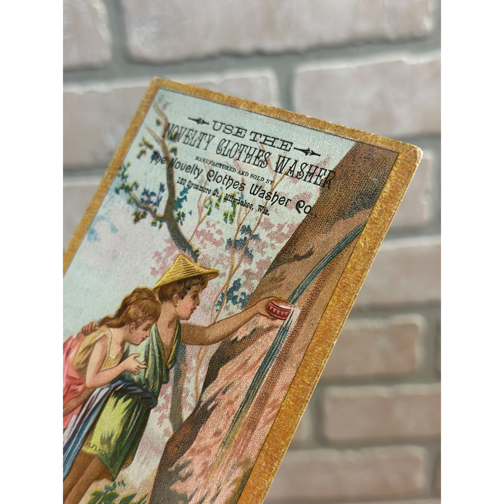 Antique 1880s Milwaukee Novelty Clothes Washer Victorian Trade Card Advertising