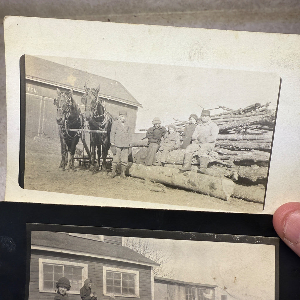 (2) RPPC Postcards Rural Life Campbellsport Wis Schrooten Dyken Farm Chickens