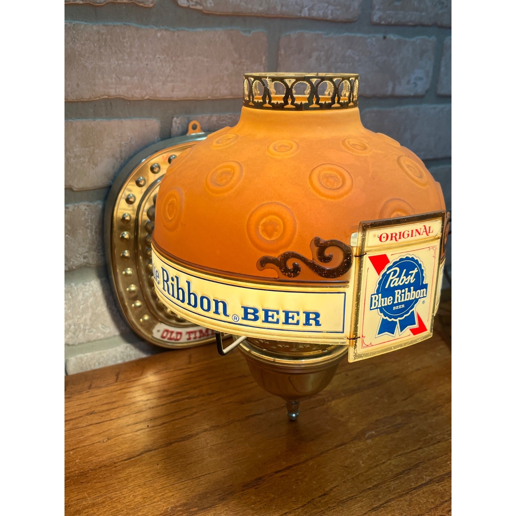 Vintage Pabst Blue Ribbon Beer Motion Heat Lamp Wall Sconce Rotating