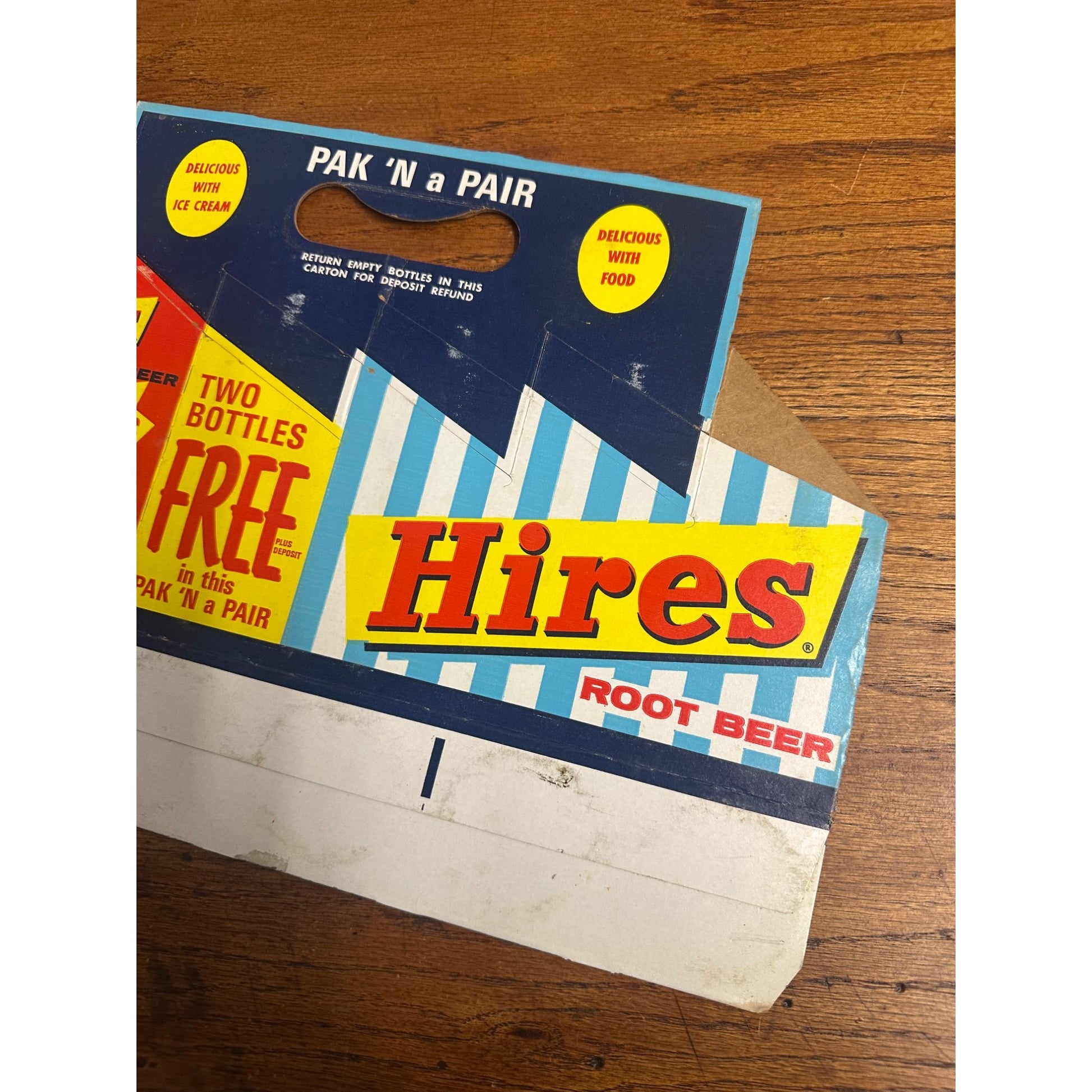 Hires Root Beer Cardboard Carrier Eight Pack Carton Bottle 16oz Vintage 2 Free