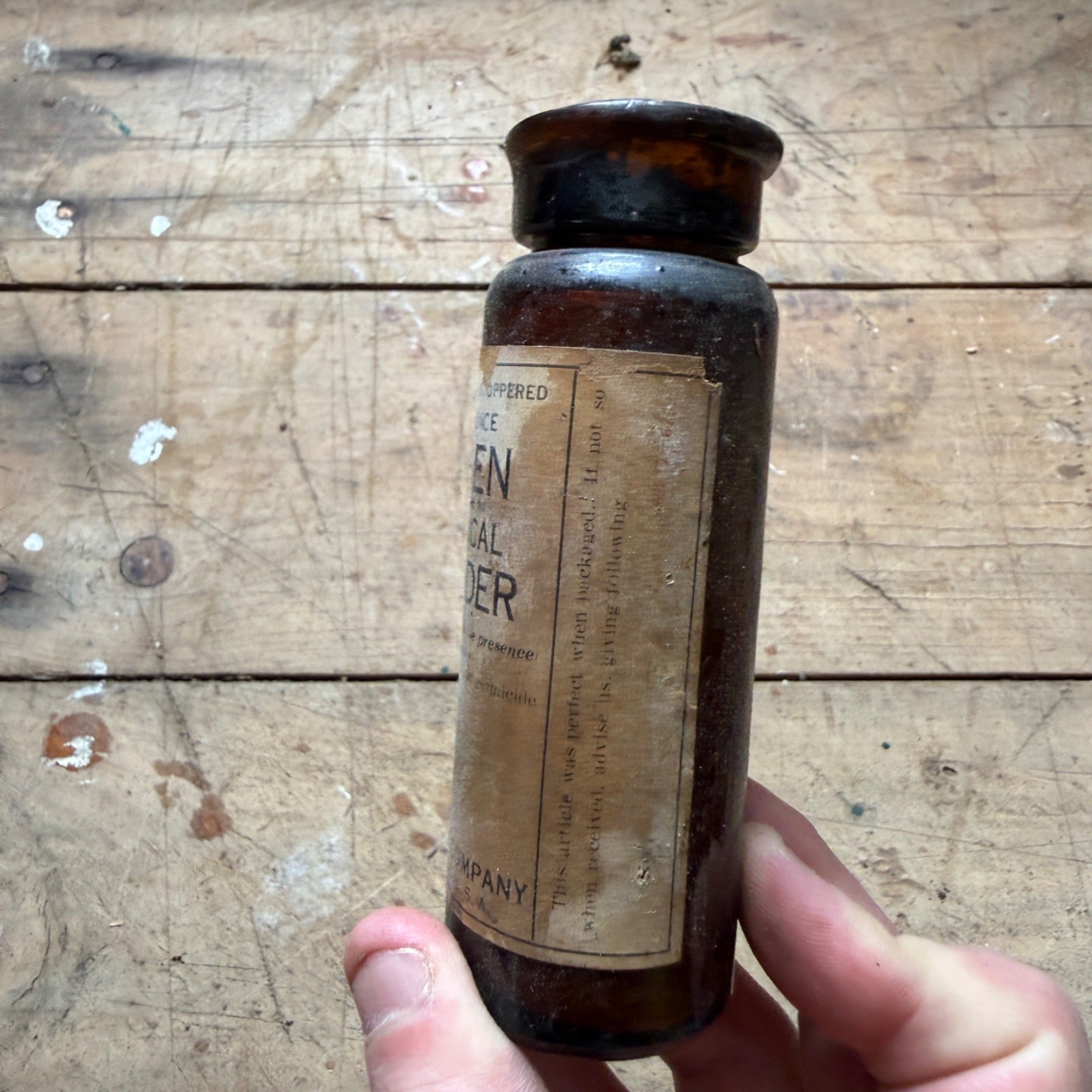 Vintage Iogen Surgical Powder Drug Store Pharmacy Bottle Eli Lilly Indianapolis
