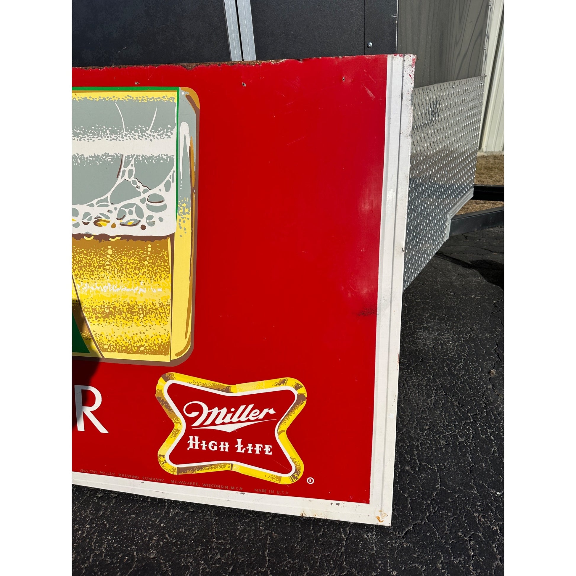 Vintage HUGE Miller High Life Beer 14ft Advertising Sign