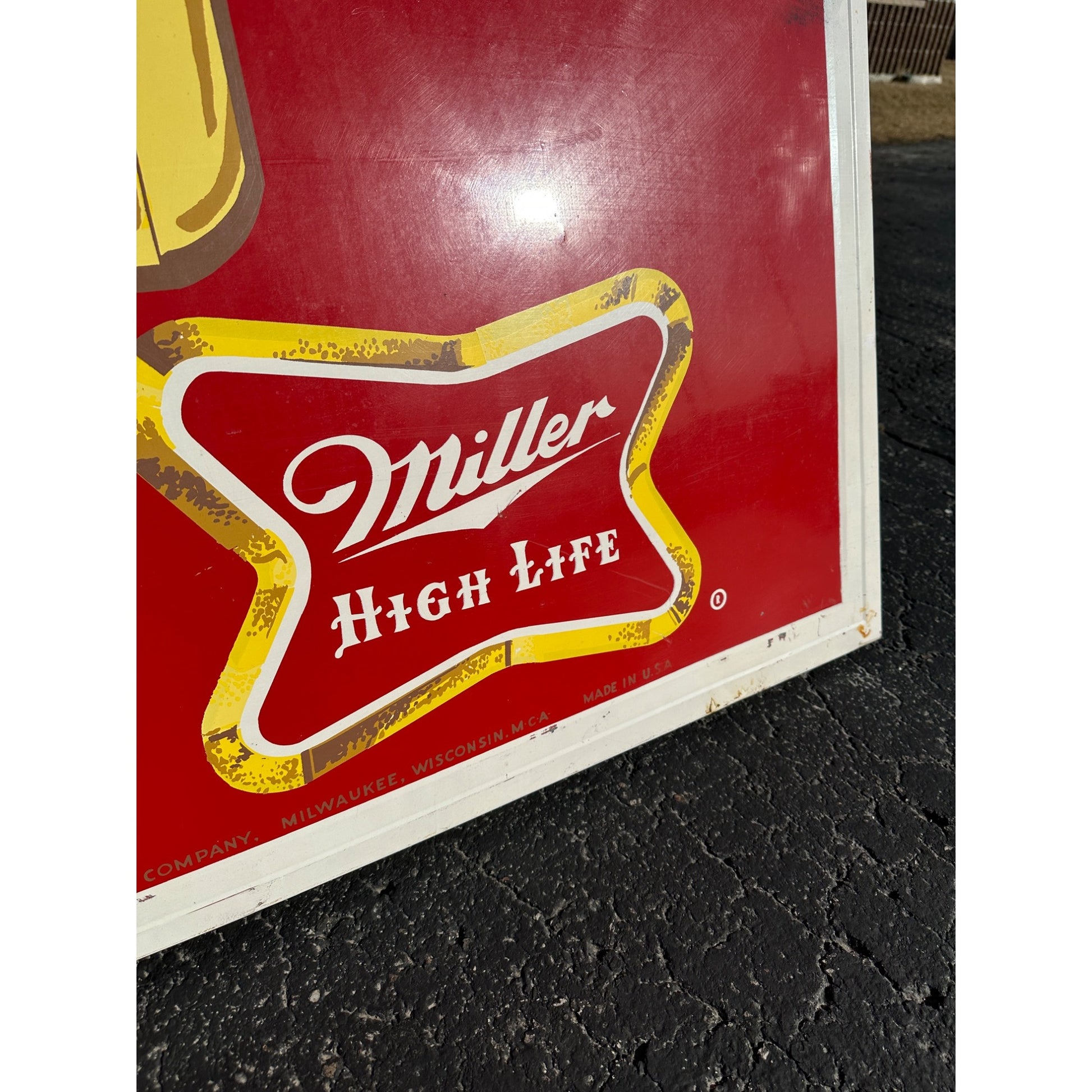 Vintage HUGE Miller High Life Beer 14ft Advertising Sign