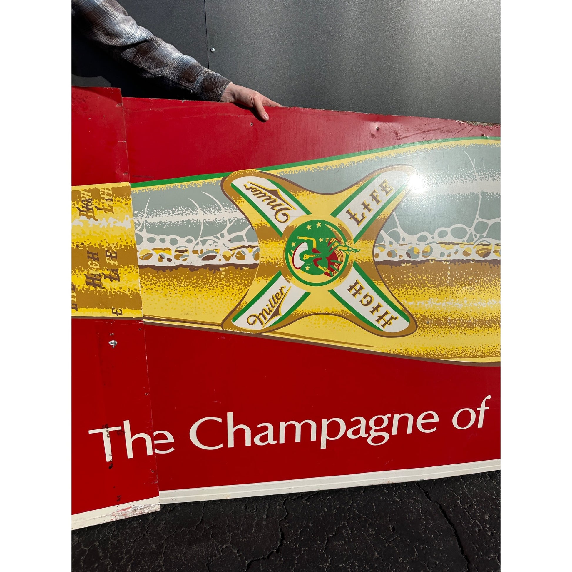 Vintage HUGE Miller High Life Beer 14ft Advertising Sign