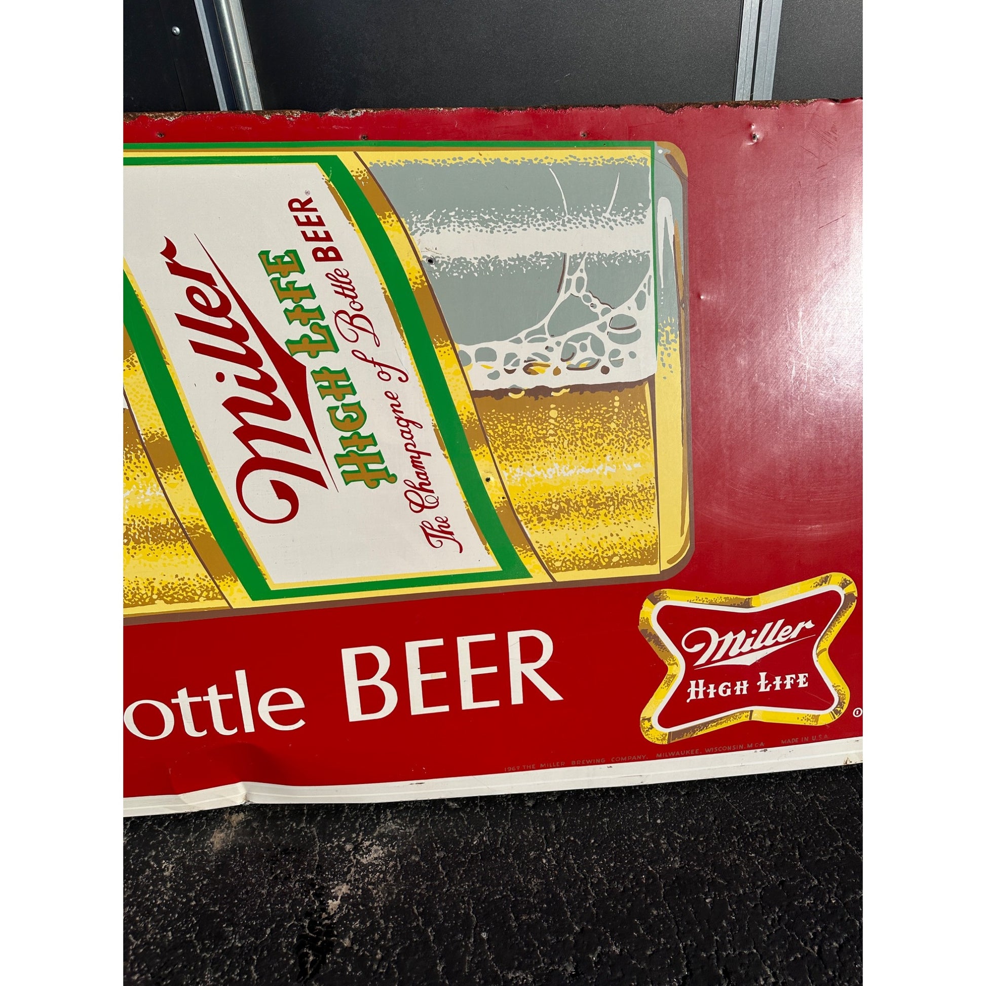 Vintage HUGE Miller High Life Beer 14ft Advertising Sign