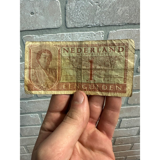 1945 Nederland 1 Gulden Bank Note Paper Money  - Circulated