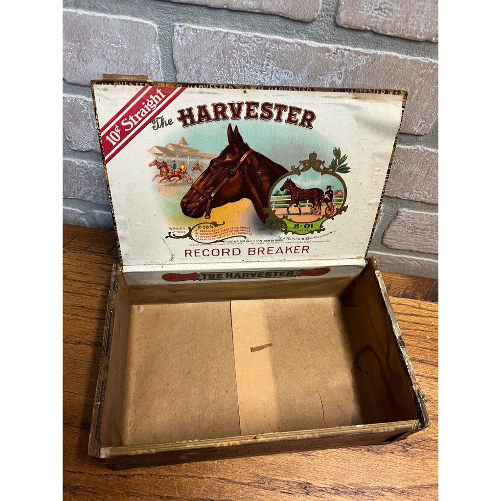 Vintage The Harvester Cigars Advertising Box Empty Milwaukee Wisconsin Uihlein