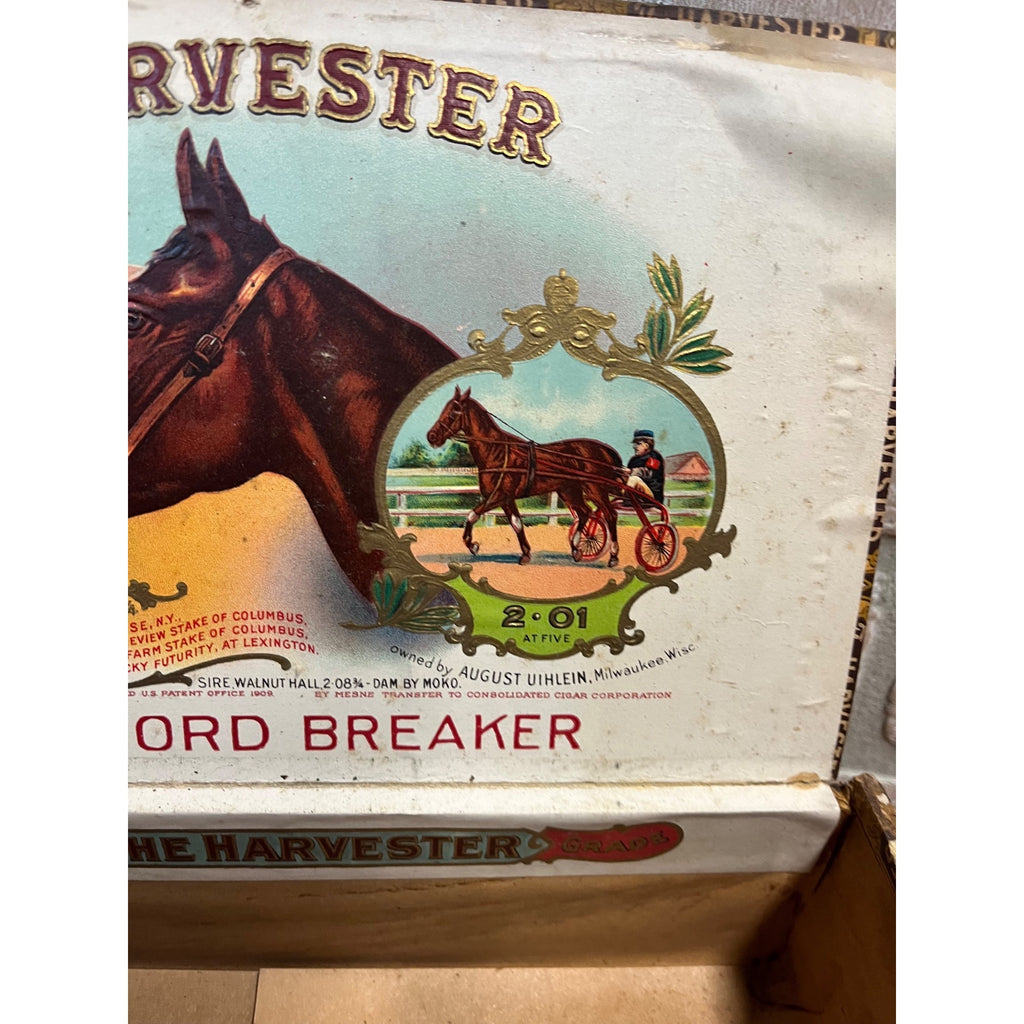 Vintage The Harvester Cigars Advertising Box Empty Milwaukee Wisconsin Uihlein