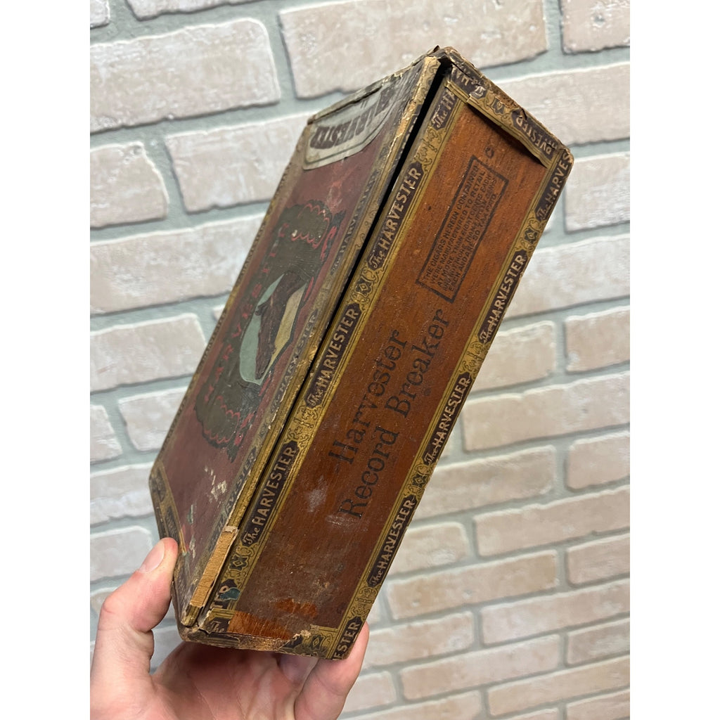Vintage The Harvester Cigars Advertising Box Empty Milwaukee Wisconsin Uihlein