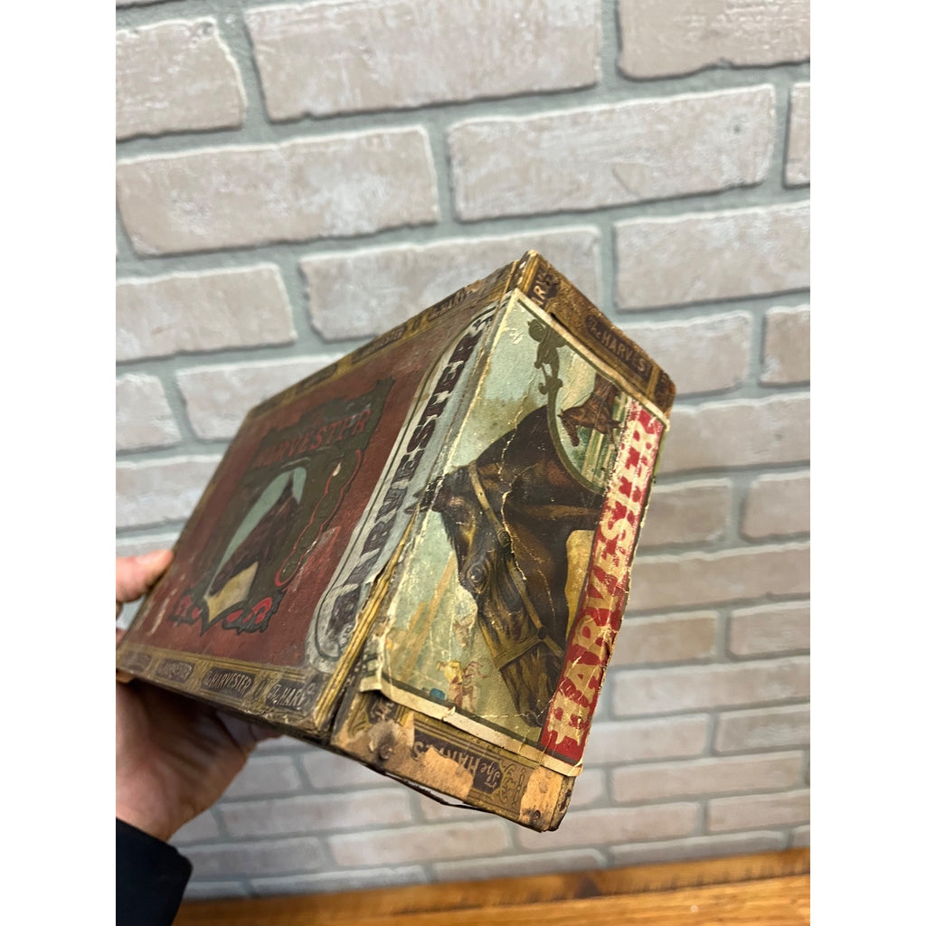 Vintage The Harvester Cigars Advertising Box Empty Milwaukee Wisconsin Uihlein