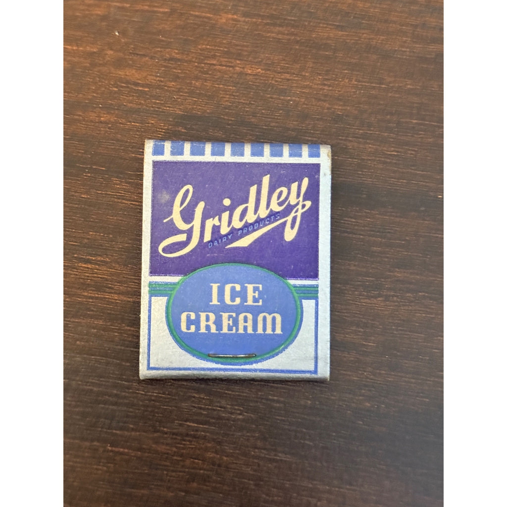 Vintage Gridley Dairy Ice Cream Milk Milwaukee UNSTRUCK Matchbook Advertising