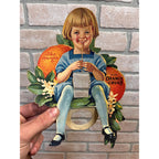 RARE Vintage c1927 Orange Crush Soda Pop Advertising Sipper Girl Bottle Topper