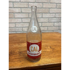 Vintage 32 Fluid Ounces Cal Beverages Glass Soda Bottle Binder Beverages Oshkosh, WI