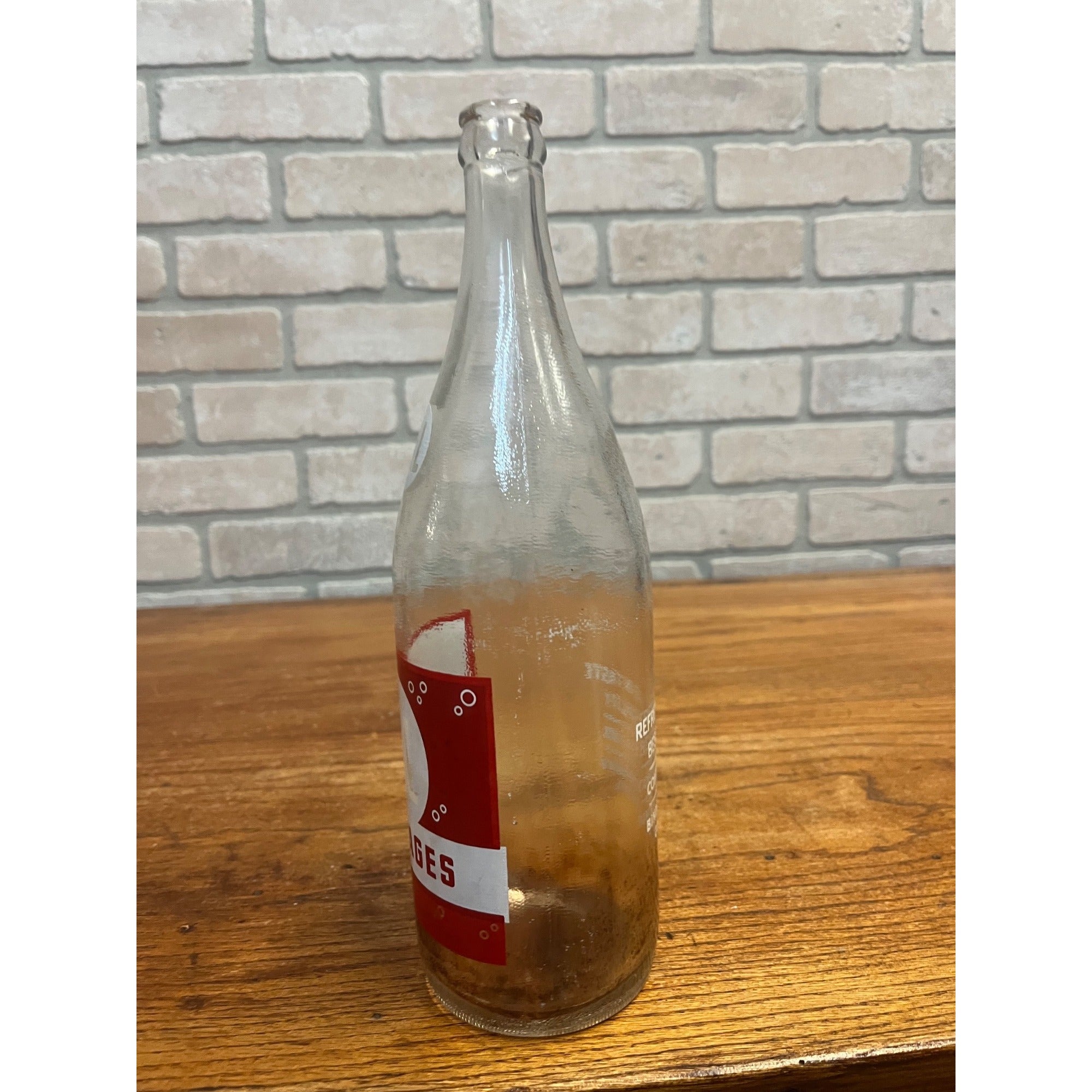 Vintage 32 Fluid Ounces Cal Beverages Glass Soda Bottle Binder Beverages Oshkosh, WI