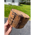 Antique Primitive 19th c. Bent Oak Wooden Grain Measure AAFA Metal Band Repairs