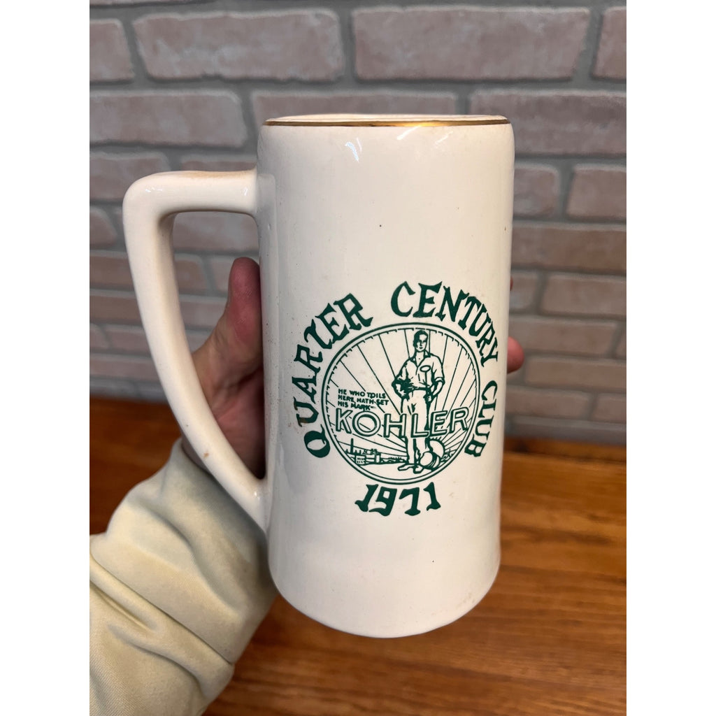 Vintage Kohler Quarter Century Club Beer Mug Stein 1971 Wisconsin Wis Wi
