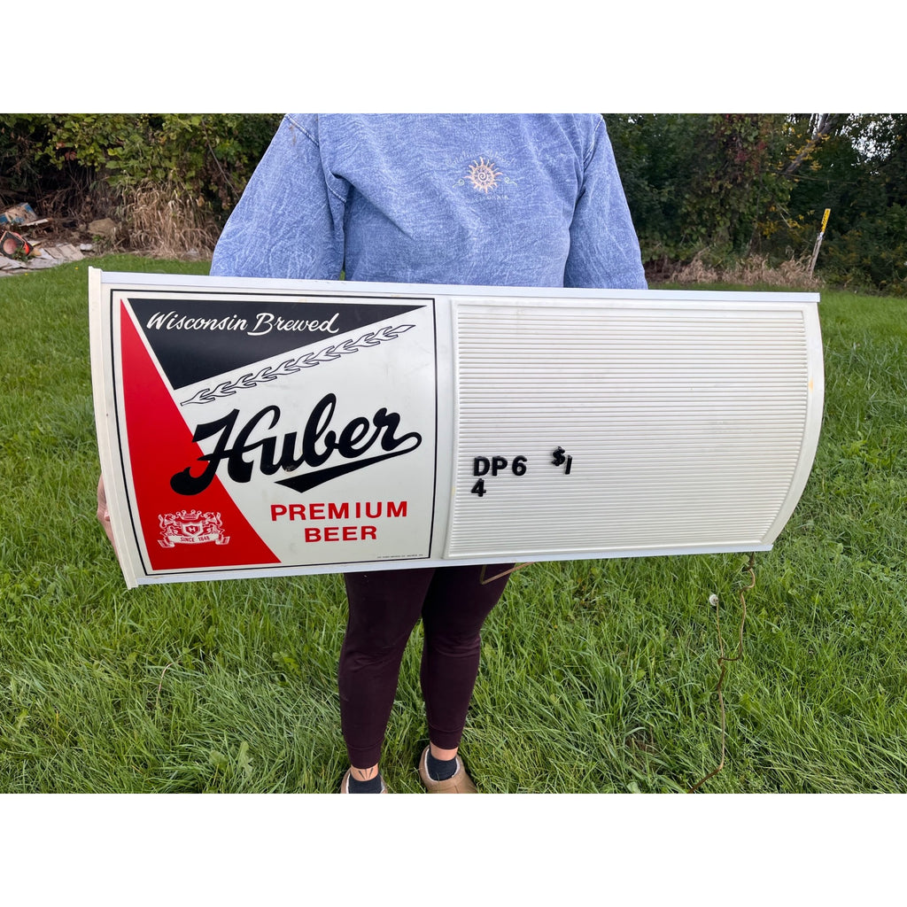 RARE Vintage Huber Premium Beer Lighted Menu Board Sign Bar Monroe WI Wis