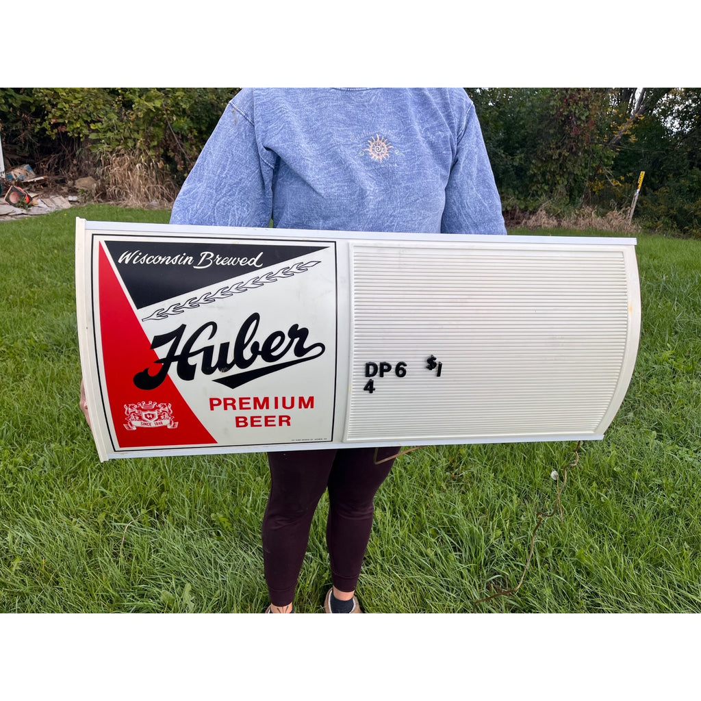 RARE Vintage Huber Premium Beer Lighted Menu Board Sign Bar Monroe WI Wis