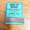 Vintage Green Top Cottage Cudahy Wisconsin FULL Advertising Matchbook Matches