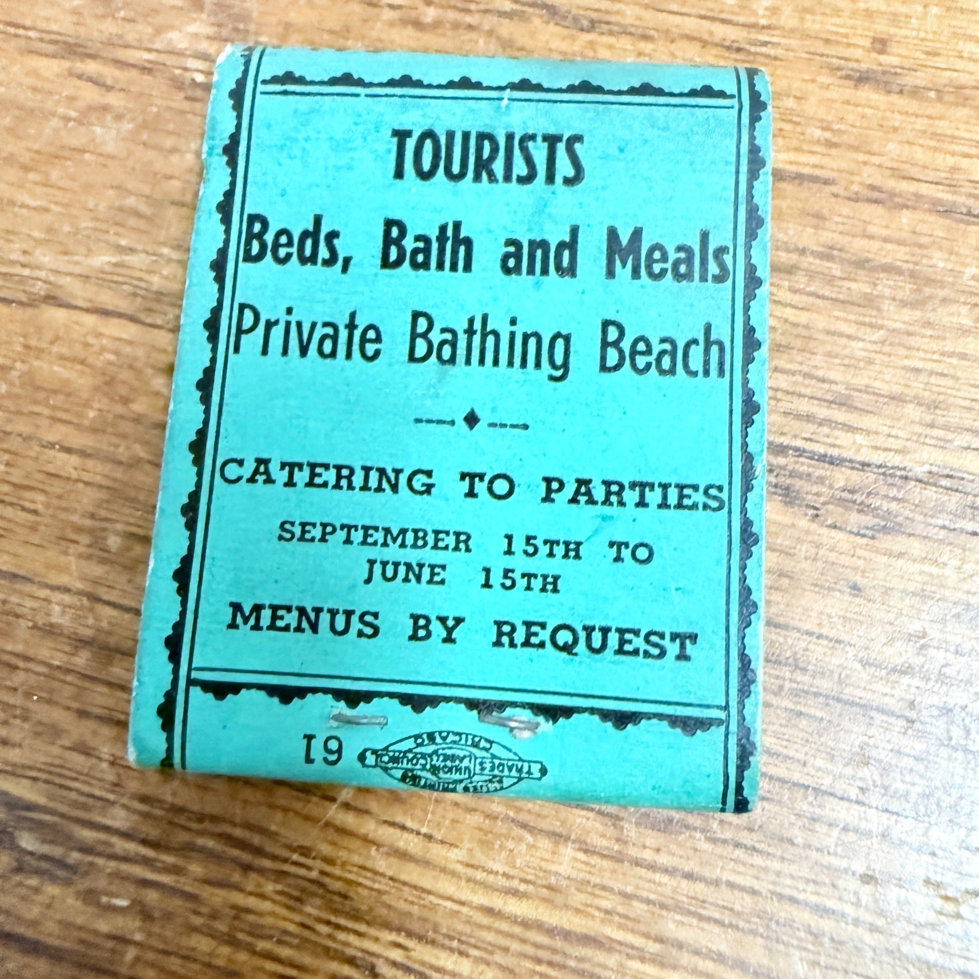 Vintage Green Top Cottage Cudahy Wisconsin FULL Advertising Matchbook Matches