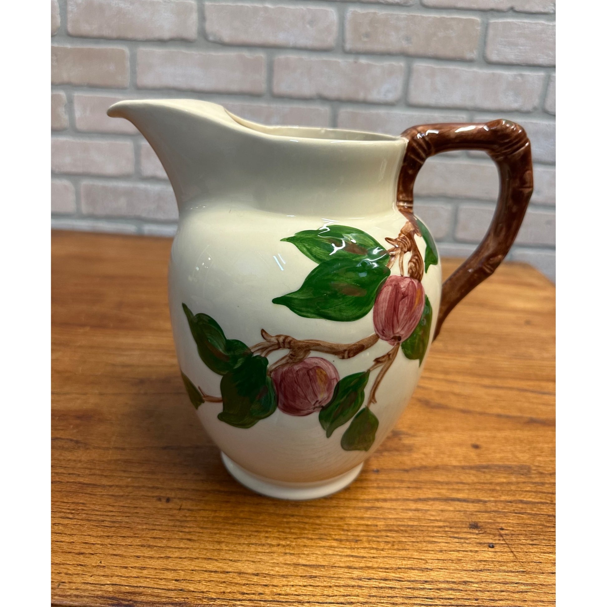 Vintage Franciscan Apple Ware 64 oz Water Pitcher With Ice Lip - USA
