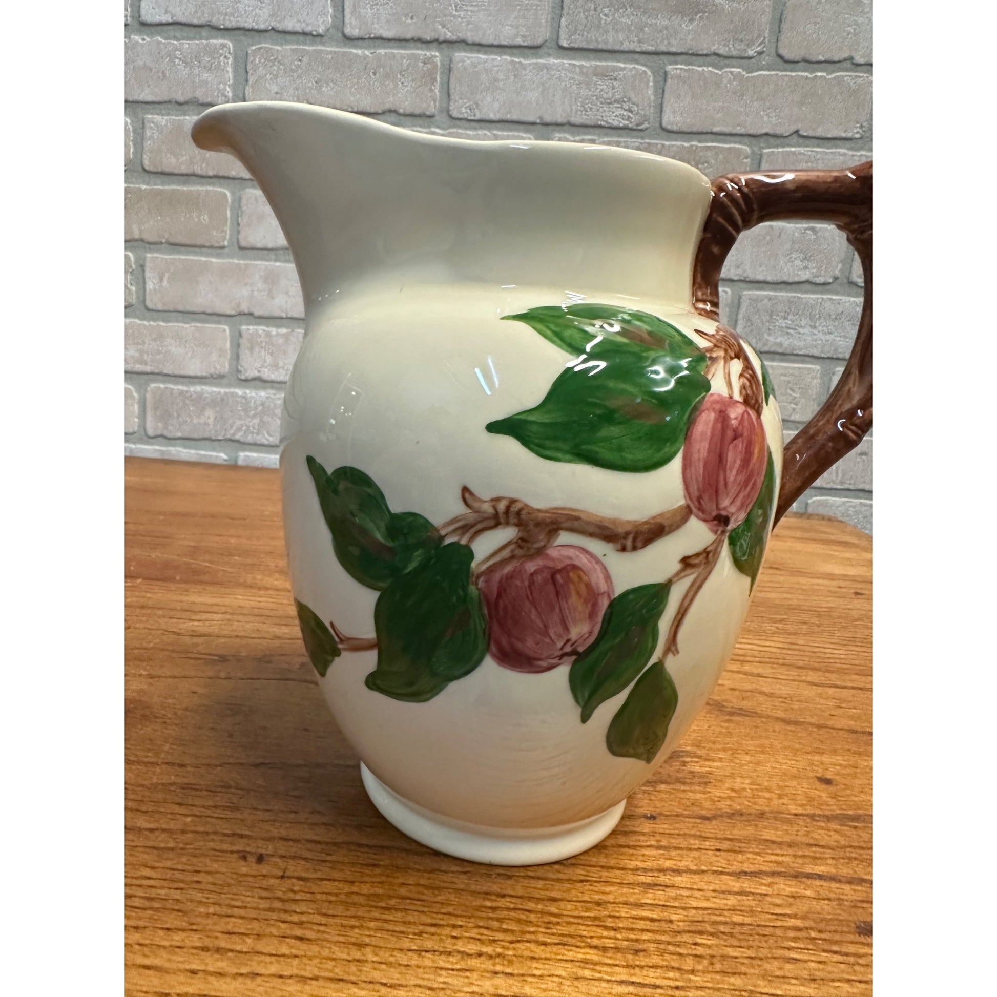 Vintage Franciscan Apple Ware 64 oz Water Pitcher With Ice Lip - USA