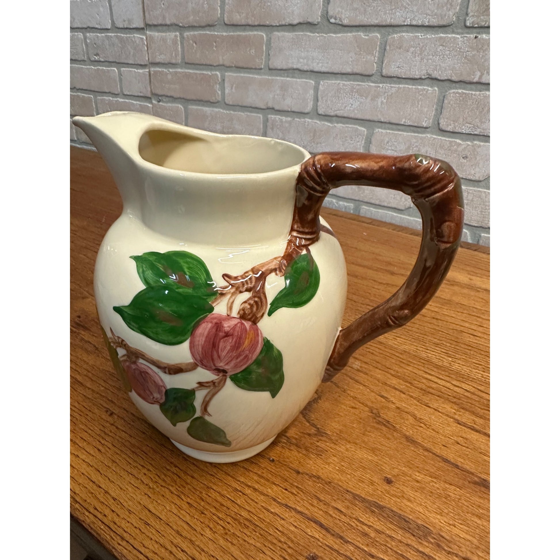 Vintage Franciscan Apple Ware 64 oz Water Pitcher With Ice Lip - USA