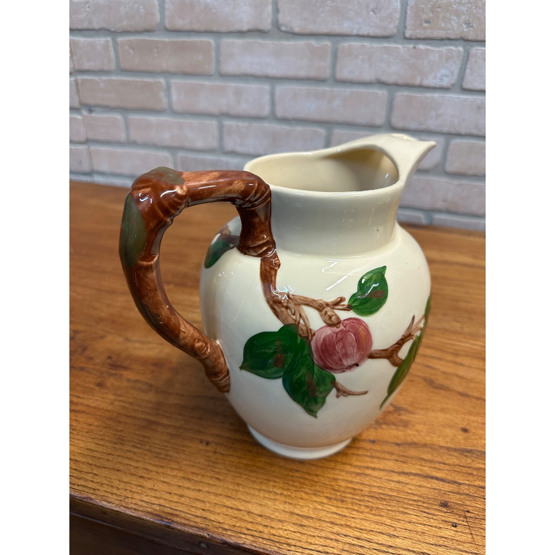 Vintage Franciscan Apple Ware 64 oz Water Pitcher With Ice Lip - USA