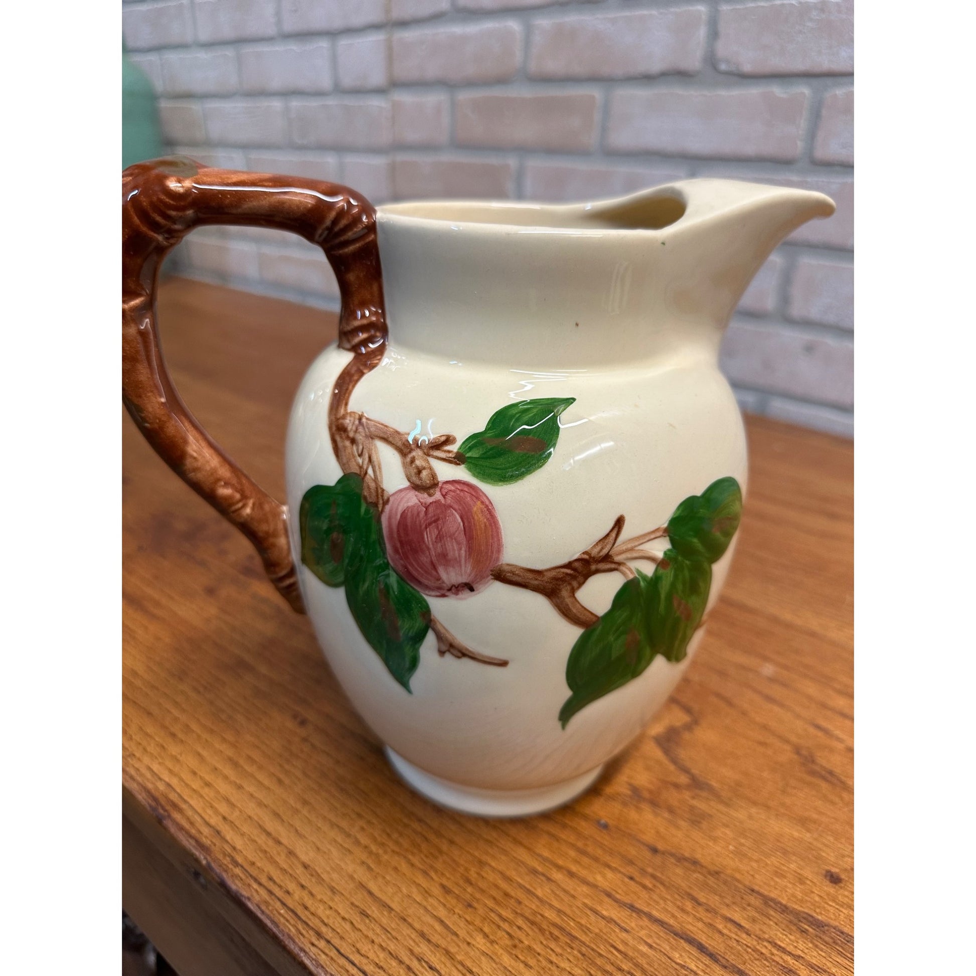 Vintage Franciscan Apple Ware 64 oz Water Pitcher With Ice Lip - USA