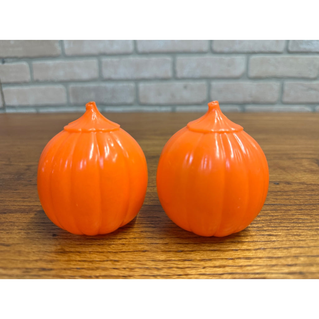 Vintage Halloween Jack O Lantern JOL 2-Piece Candy Containers Plastic 3" Tall