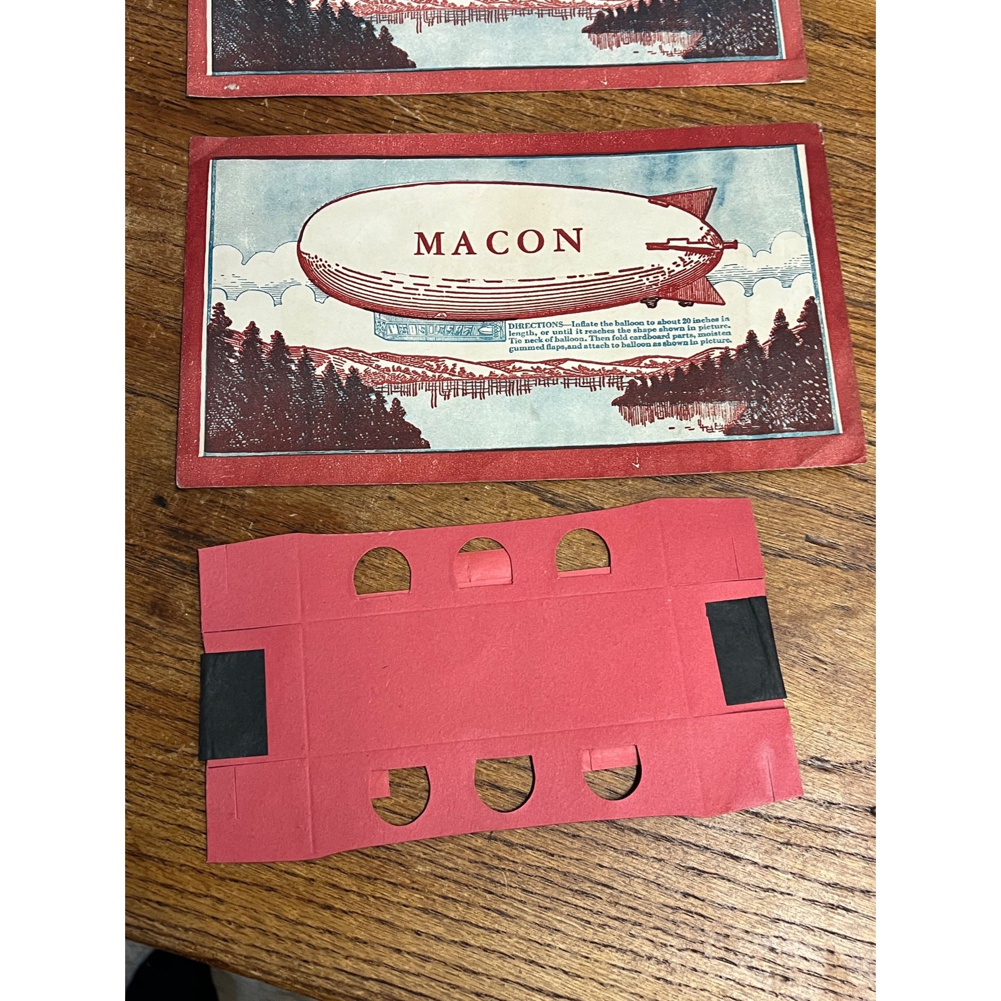 RARE Vintage c1930s Macon, Georgia Blimp Balloon Toy w/ Paper Envelopes