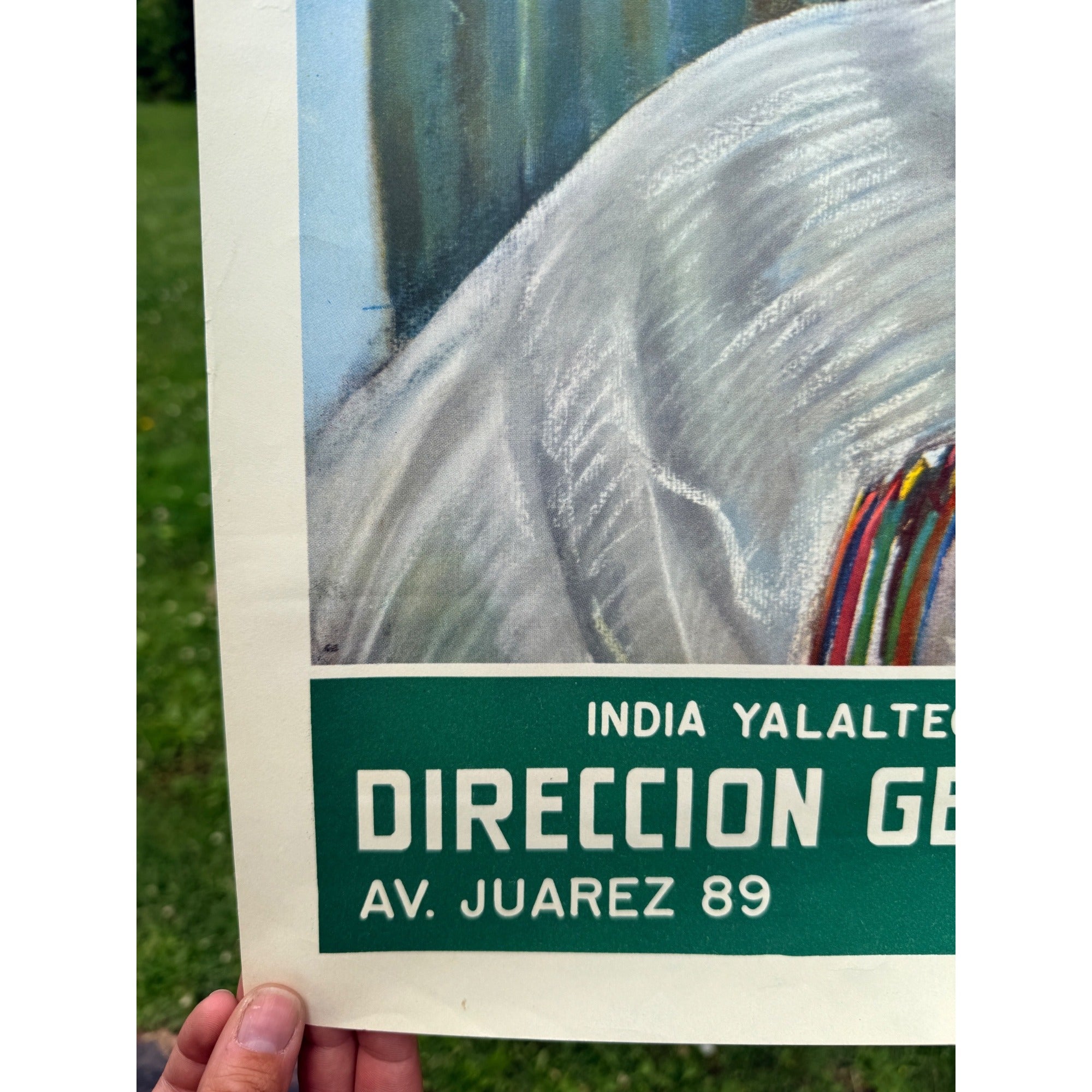 Original 1950s Mexico Oaxaca Yalaltecan Indian Poster Vintage Art 19" x 27"