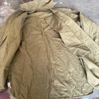 Vintage Military Olive Green Button-Up Shirt With Dual Front Pockets & High Collar