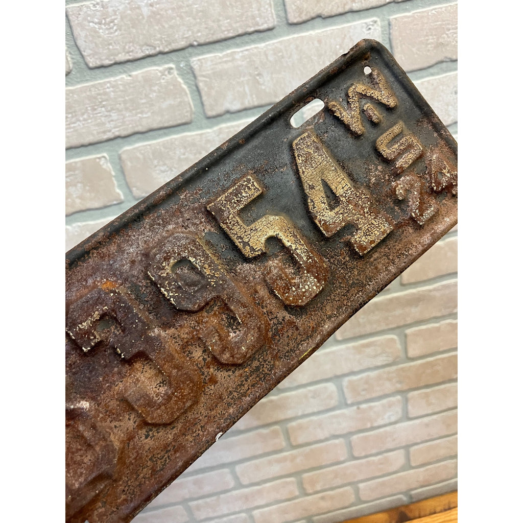 Vintage Wisconsin License Plate 1924 Automobile Car Truck