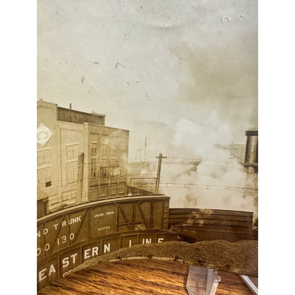 Original Real Photo c1915 Milwaukee Wisconsin Snapshot Coal Plant Railroad Train