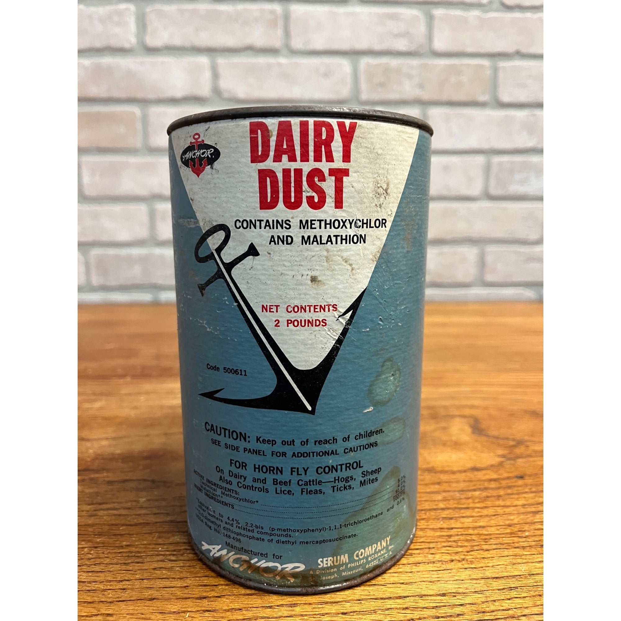 Vintage 1950s Anchor Brand Dairy Dust Horse Fly Powder Advertising Farm Missouri