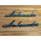 Vintage Nash AMC Ambassador Emblem Badges Script Lot (2) OEM Original Parts