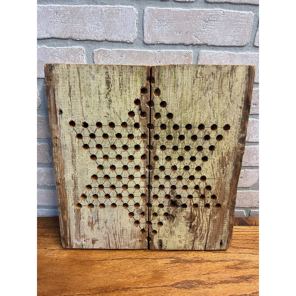 Antique Chinese Checkers Game Board Circa 1910 Folk Art Primitive American