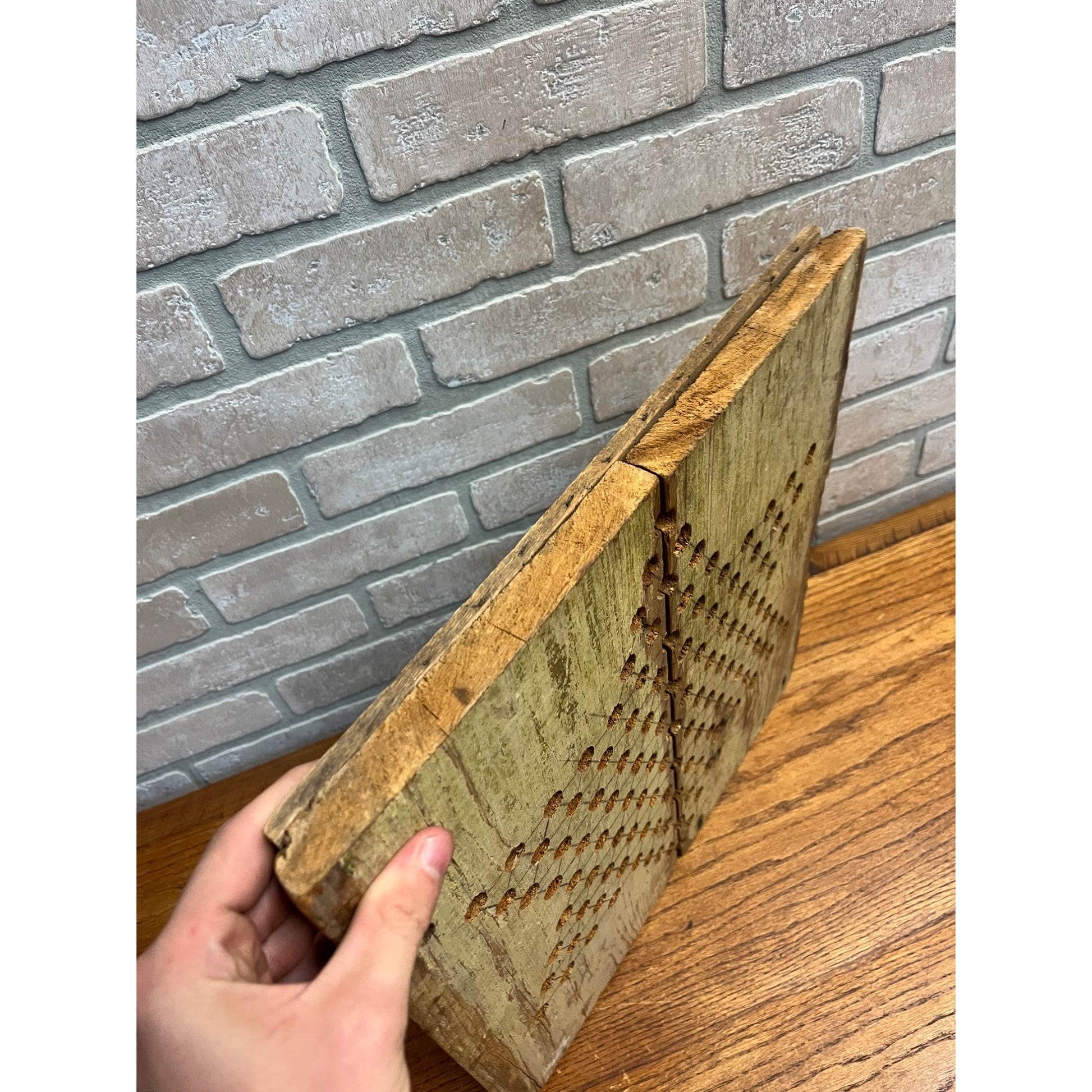 Antique Chinese Checkers Game Board Circa 1910 Folk Art Primitive American