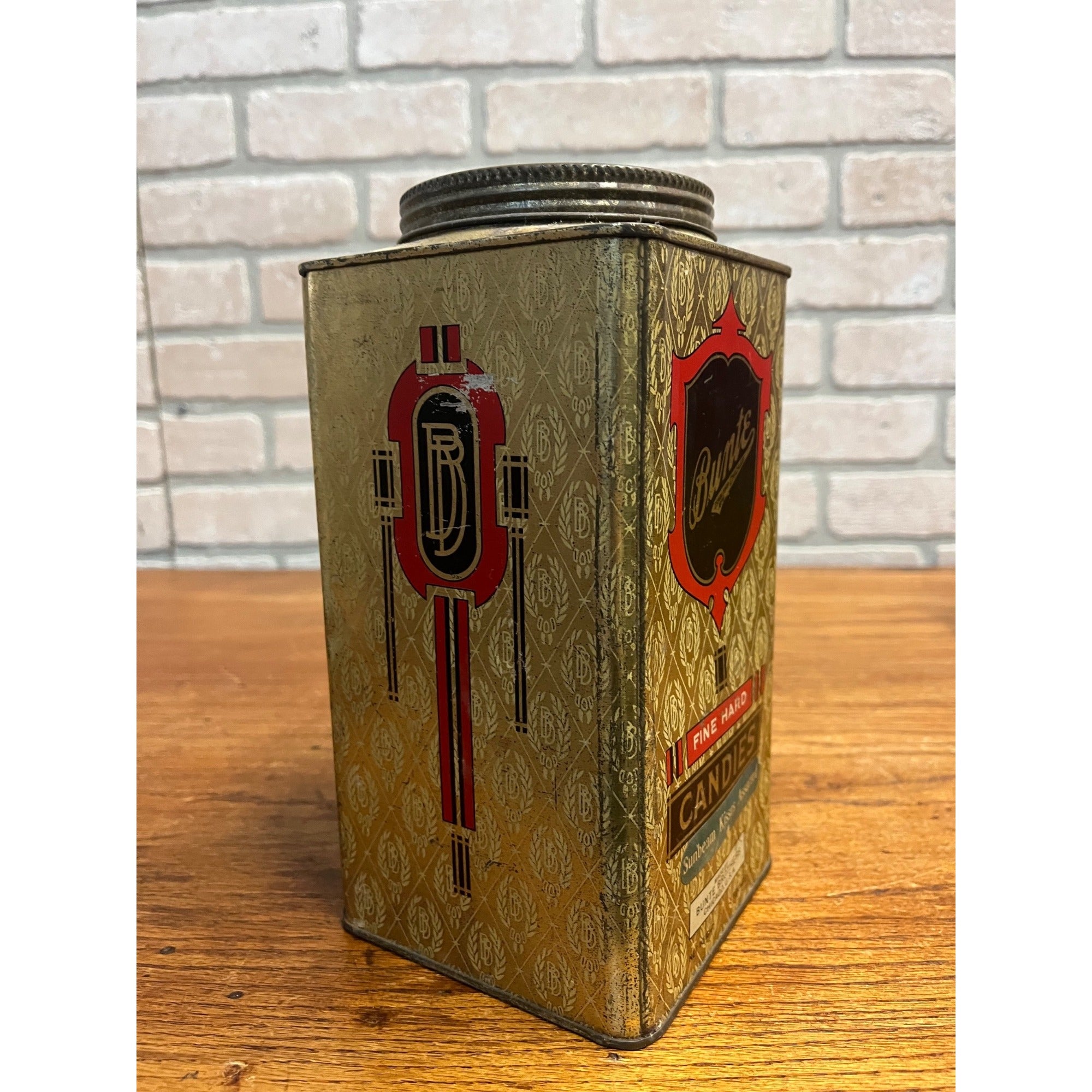 Vintage 1930s Bunte Brothers Candy Confectionery Advertising Tin Can Chicago