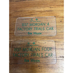Vintage Clear Acrylic License Plate Factory Trials Car ARCO Chemical Set of Two (2) 1991 Bob Wilson